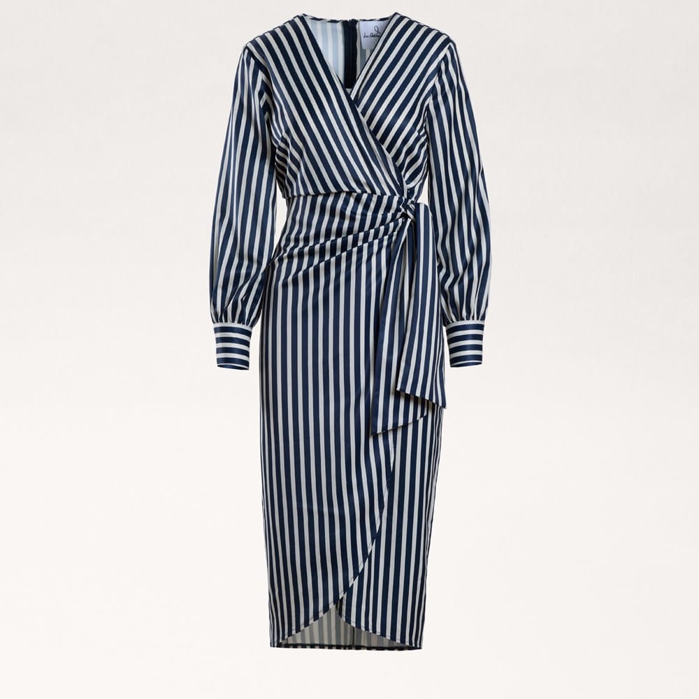Striped Wrap Maxi Dress