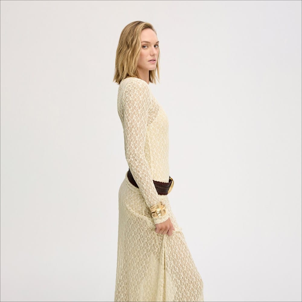Long Sleeve Fitted Lace Top - Image 3