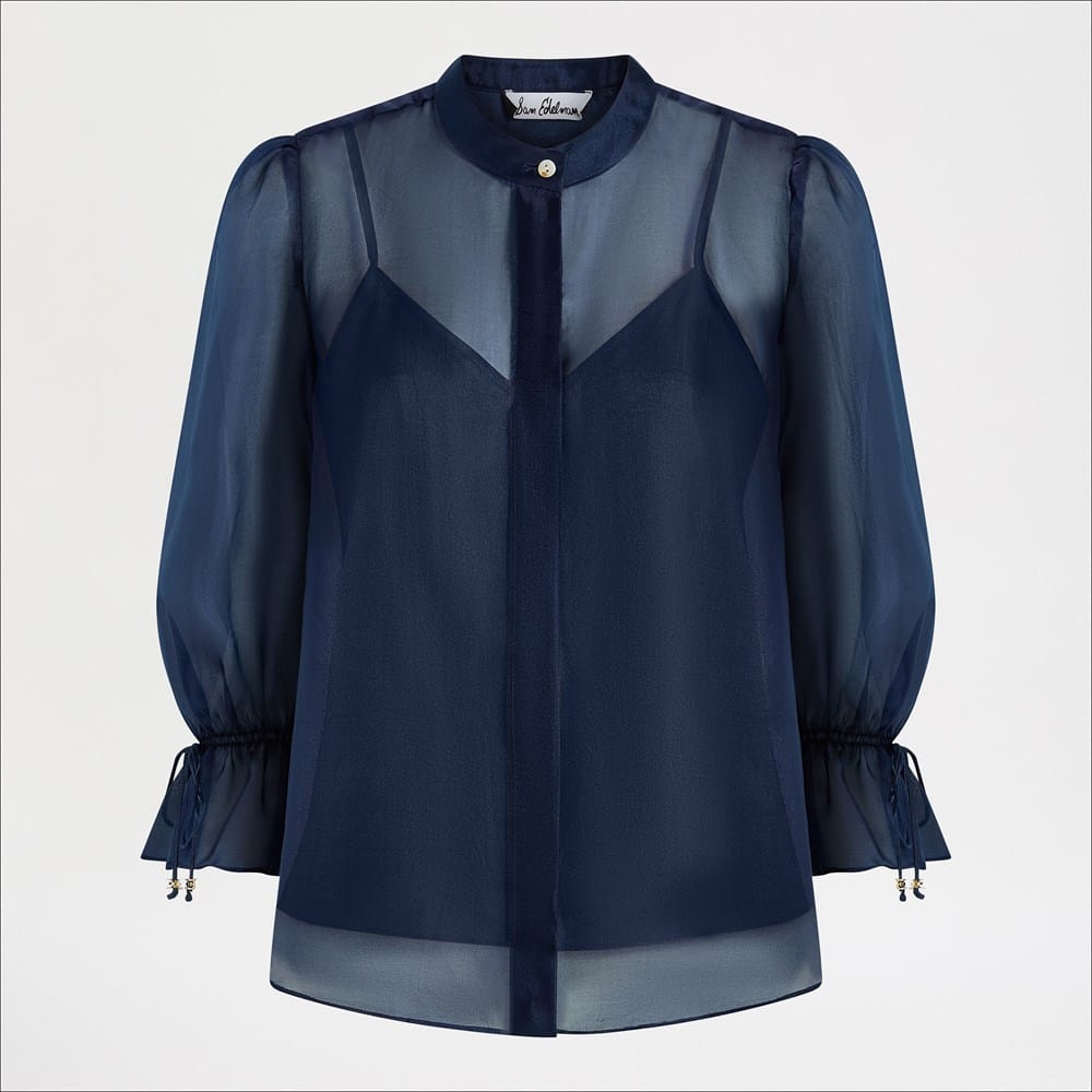 Sheer Blouson Sleeve Shirt - Image 5