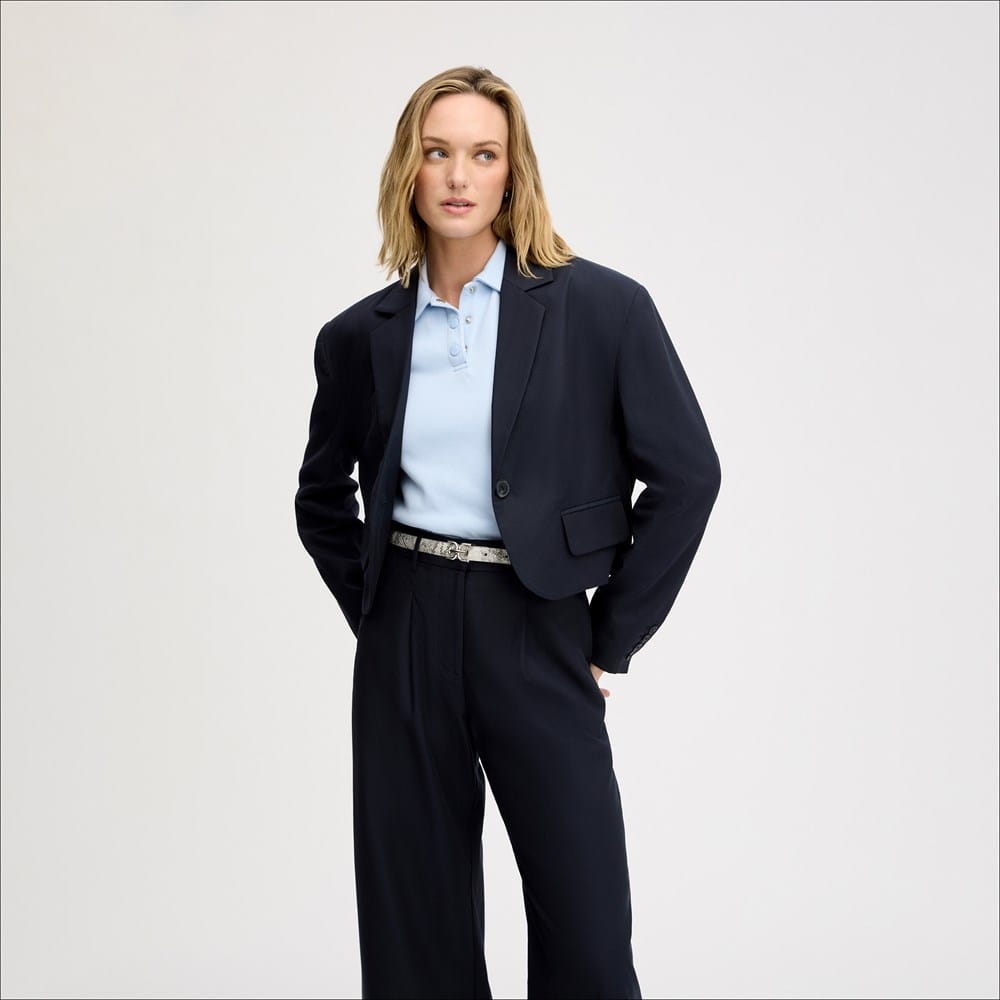 Crop Elastic Blazer