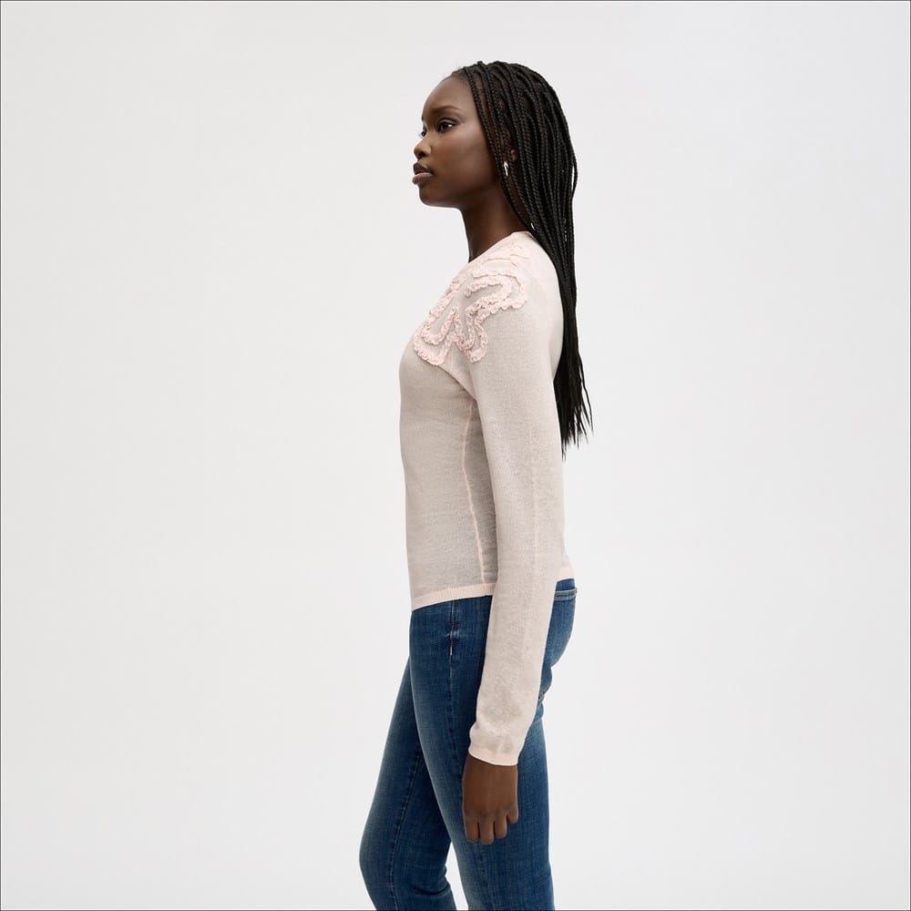Long Sleeve Ruffle Detail Sweater - Image 3