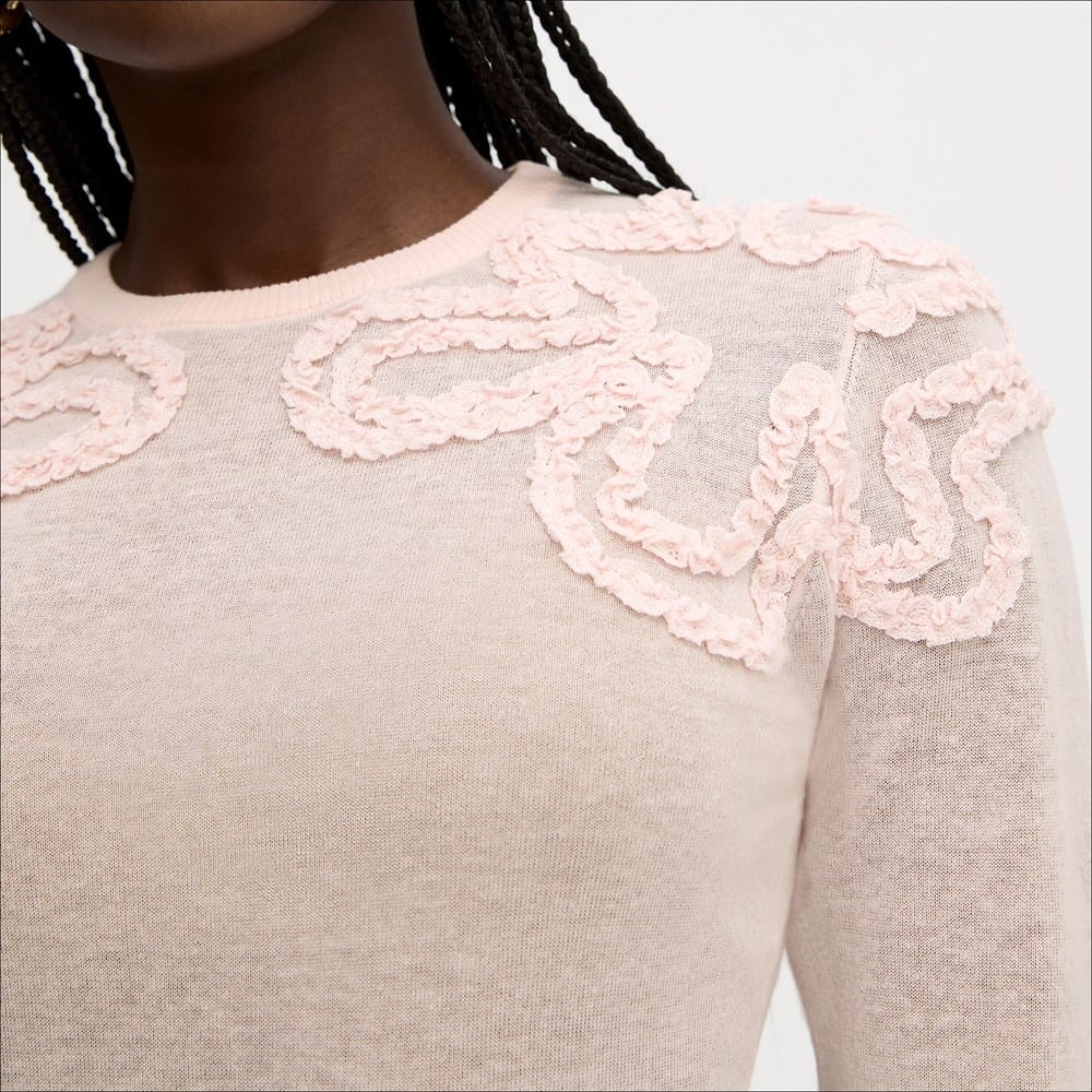 Long Sleeve Ruffle Detail Sweater