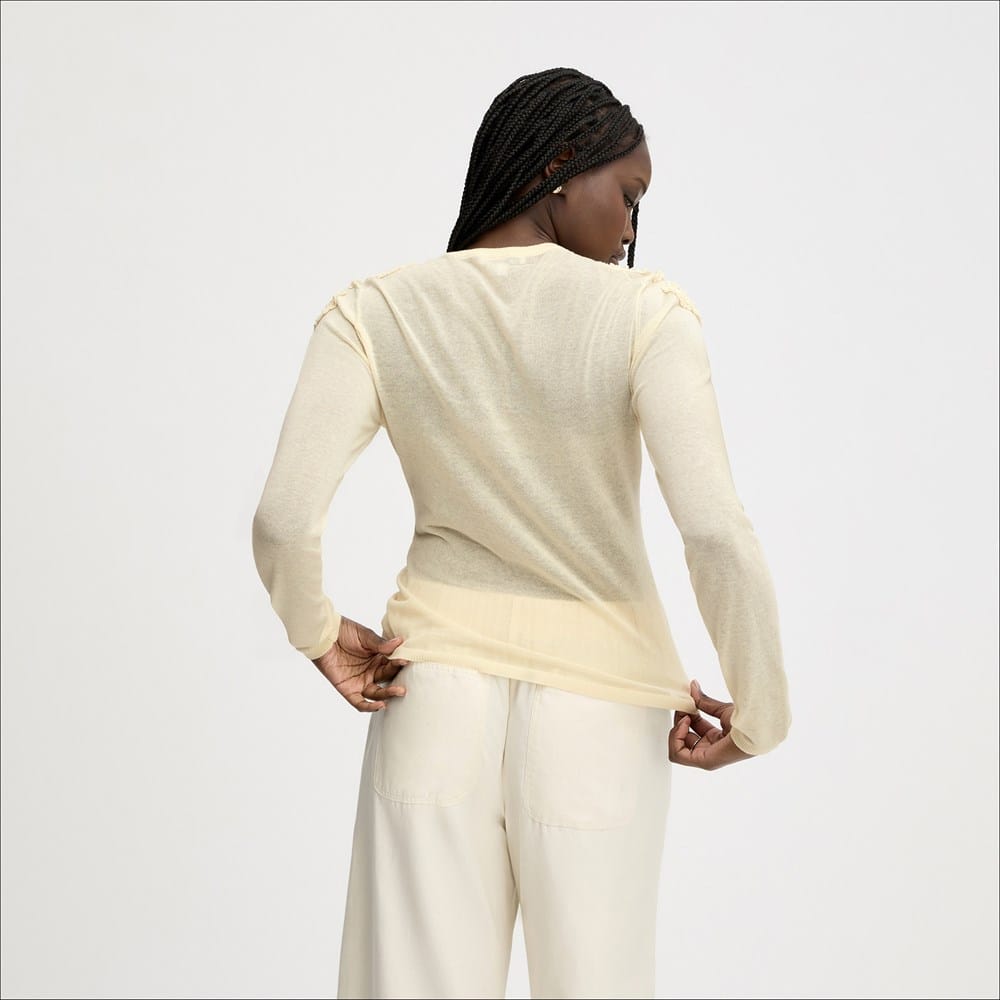 Long Sleeve Ruffle Detail Sweater - Image 4
