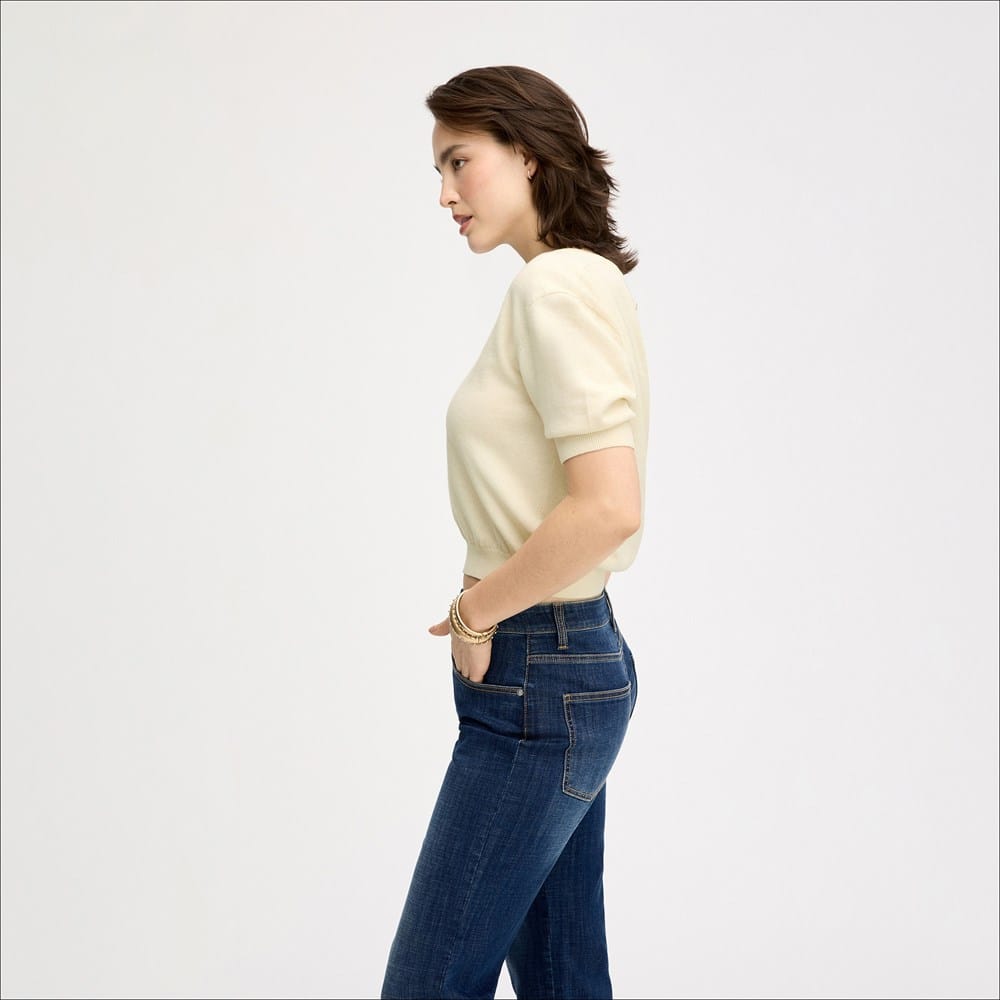 V-Neck Short Sleeve Sweater - Image 2