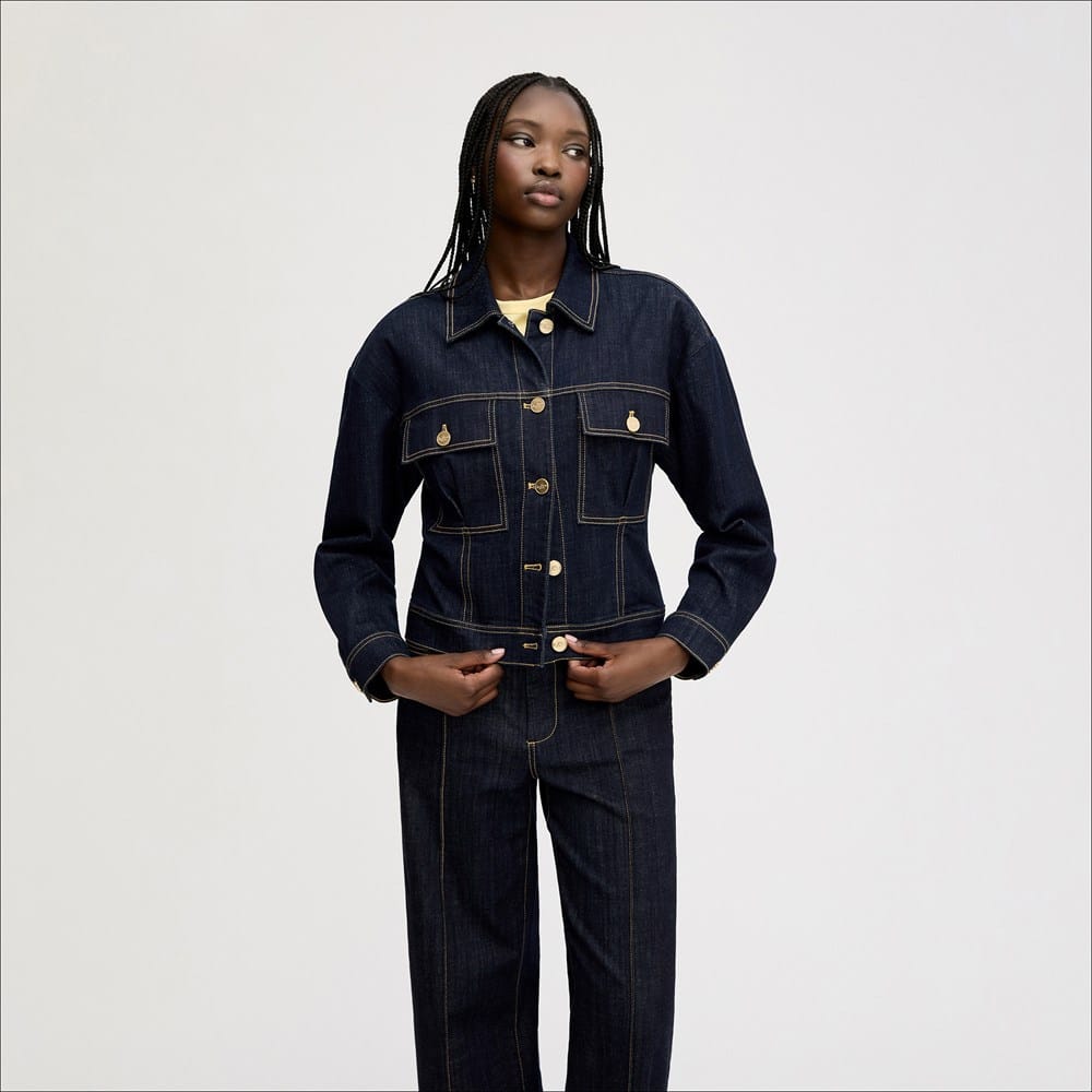 Cinch Waist Denim Jacket - Image 5