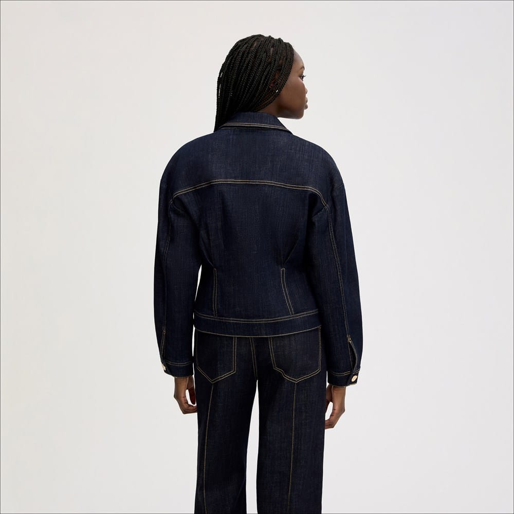 Cinch Waist Denim Jacket - Image 4