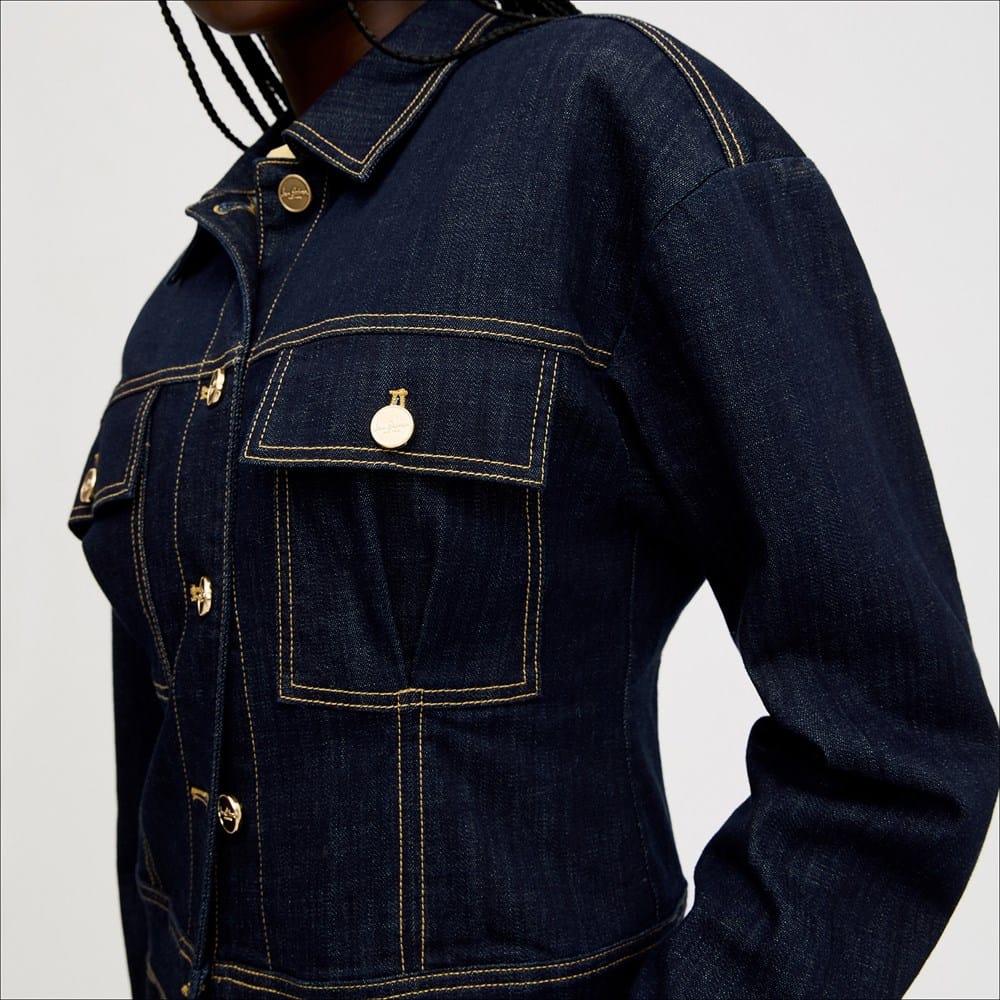 Cinch Waist Denim Jacket - Image 2