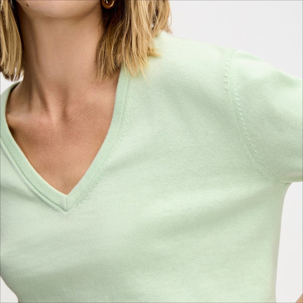 V-Neck Short Sleeve Sweater - Image 6