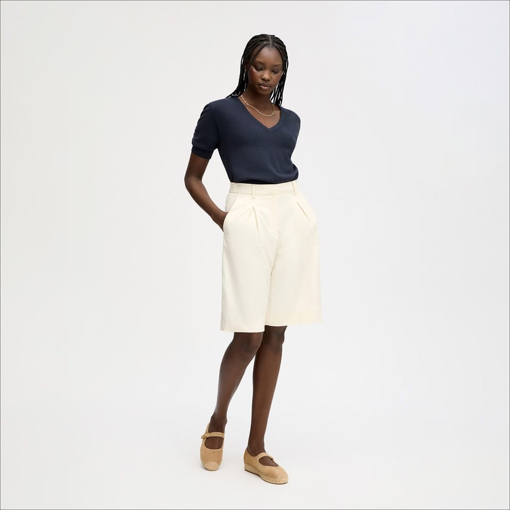 V-Neck Short Sleeve Sweater