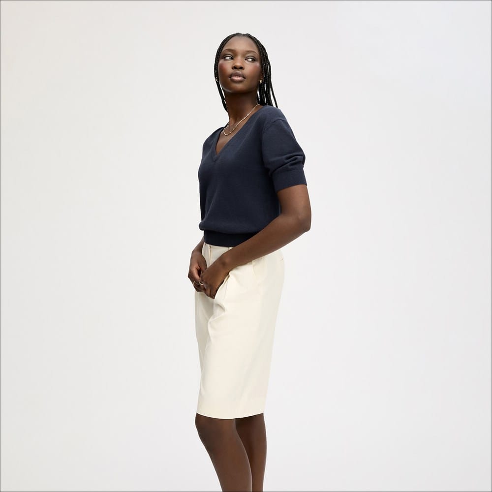 V-Neck Short Sleeve Sweater - Image 2