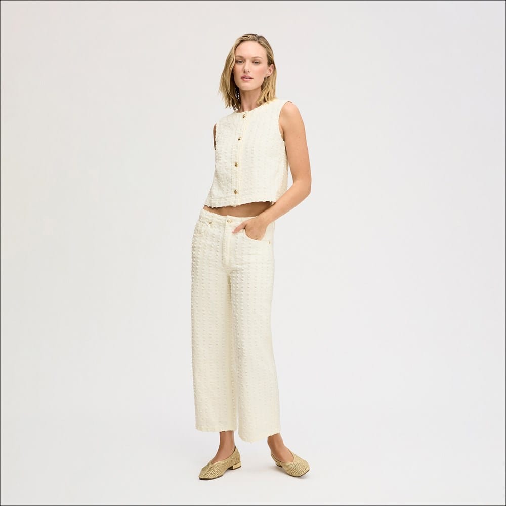 Laser Fray Wide Leg Jean