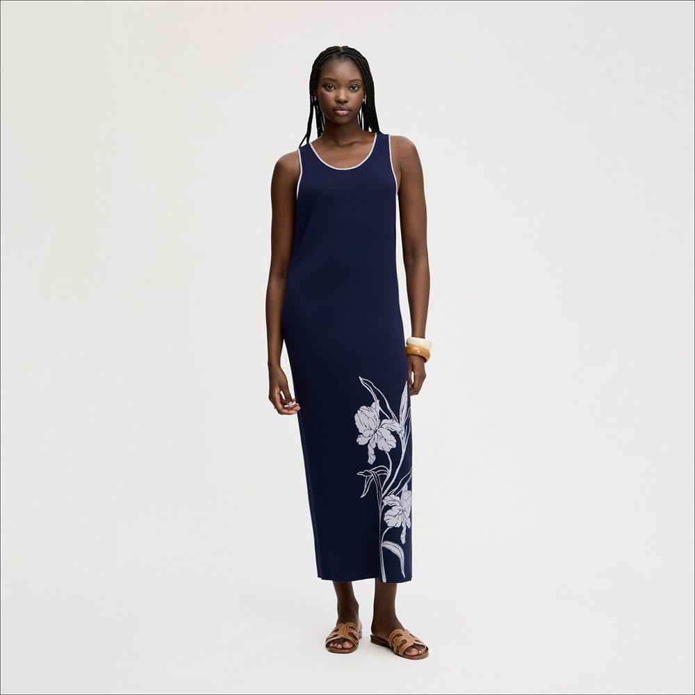 Knit Floral Maxi Dress