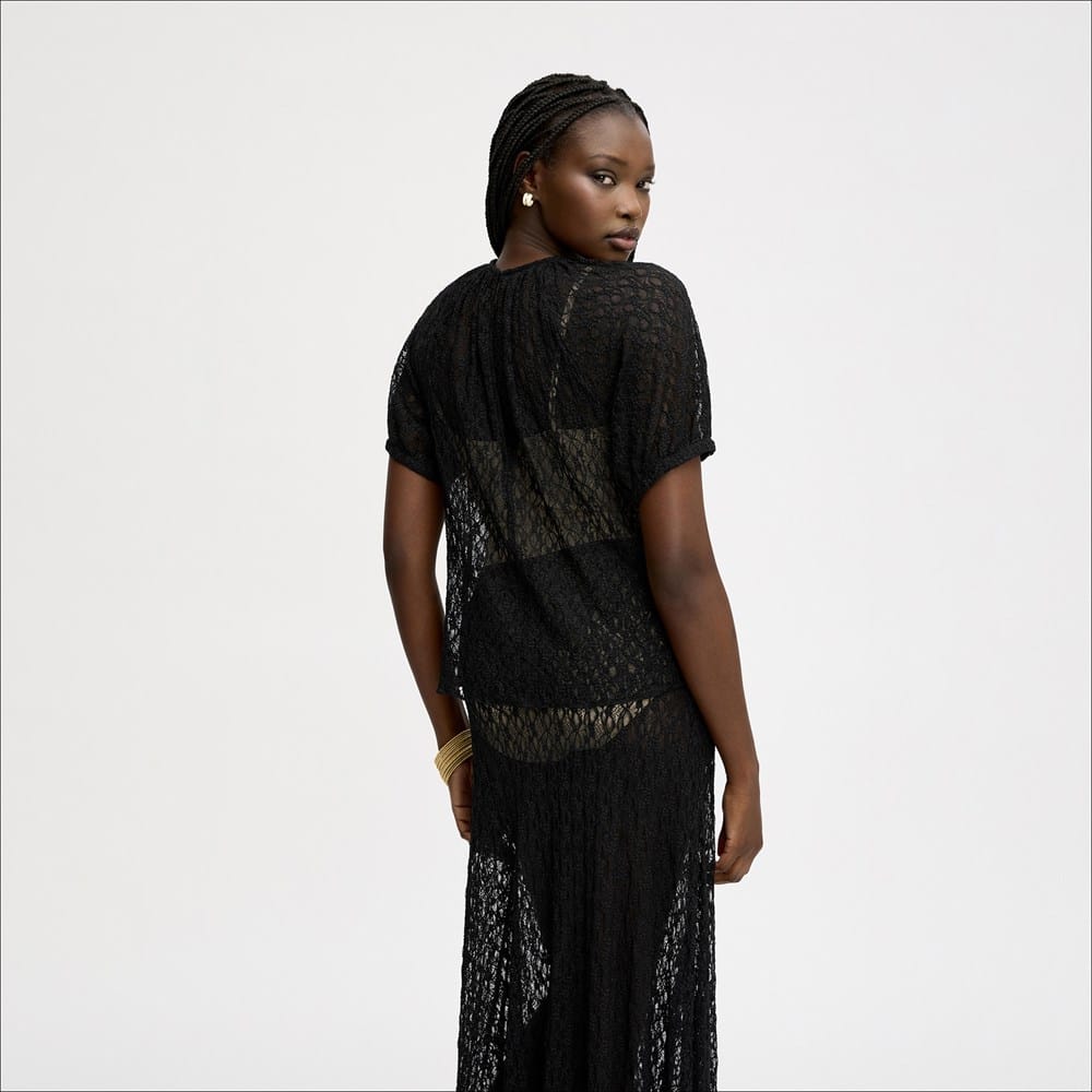 Stretch Lace Short Sleeve Top - Image 4