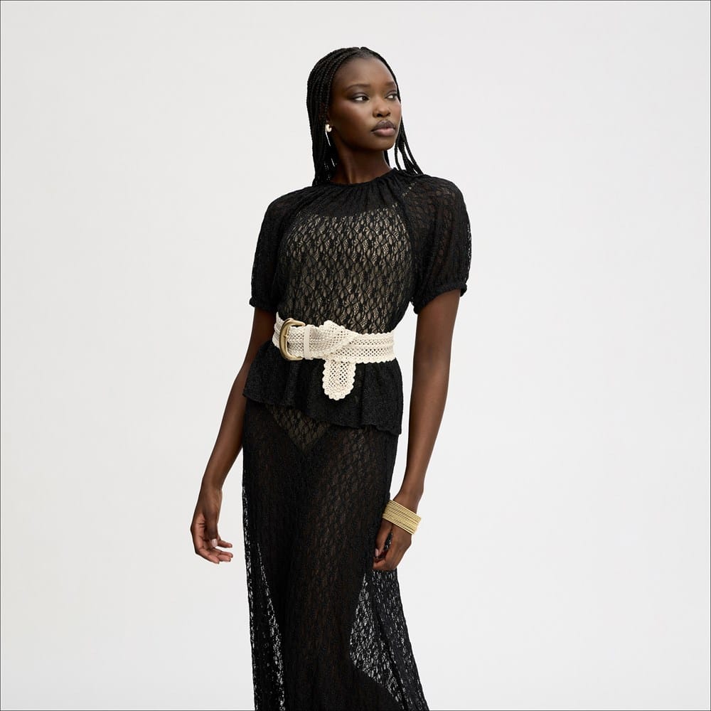 Stretch Lace Short Sleeve Top - Image 2