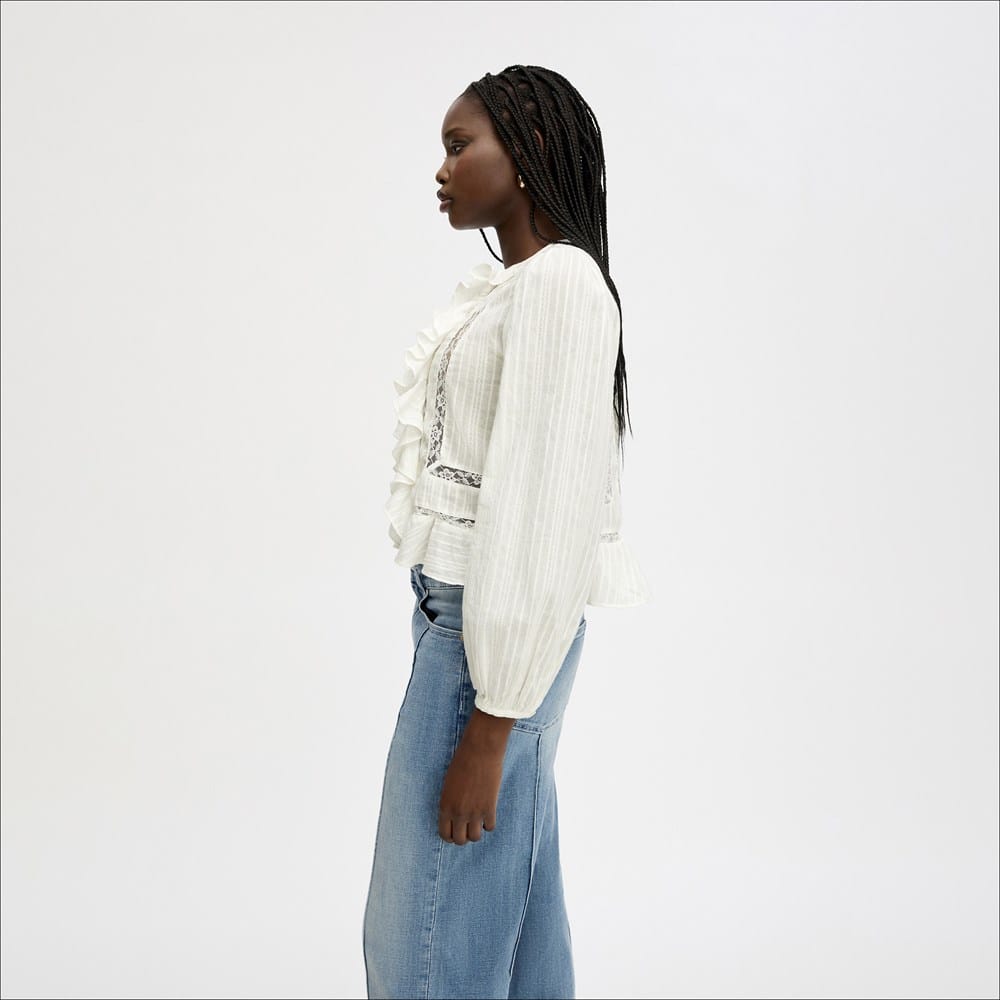 Lace Insert Ruffle Top - Image 3
