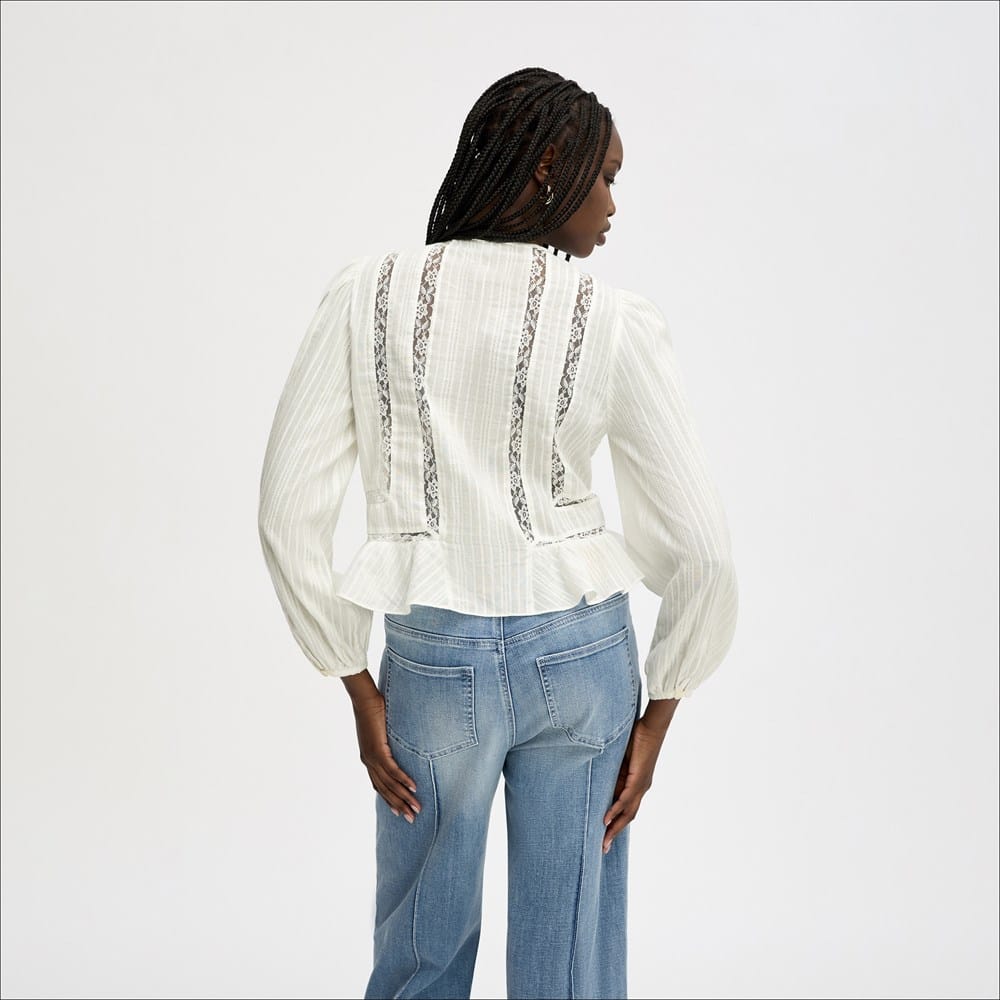 Lace Insert Ruffle Top - Image 4