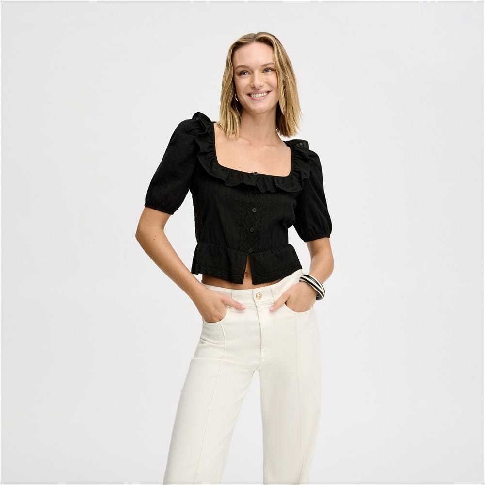 Short Sleeve Peasant Top - Image 2