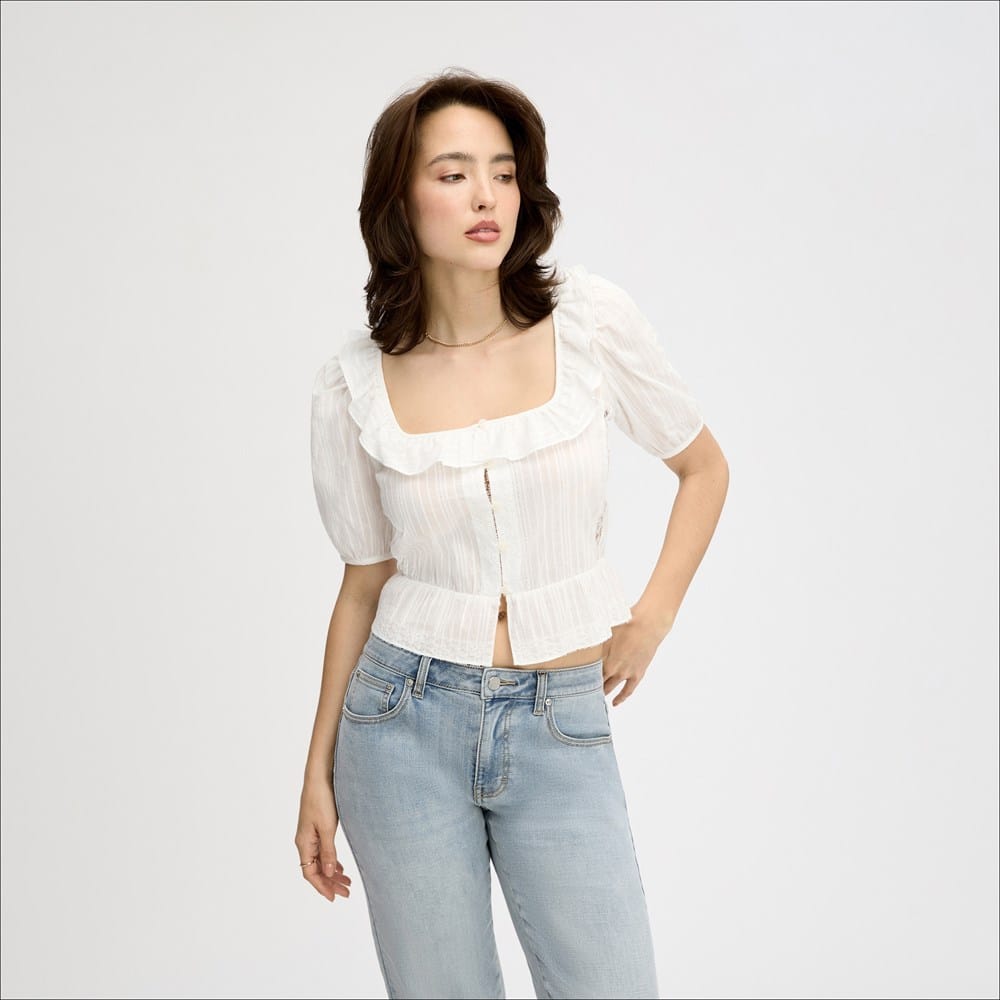 Short Sleeve Peasant Top