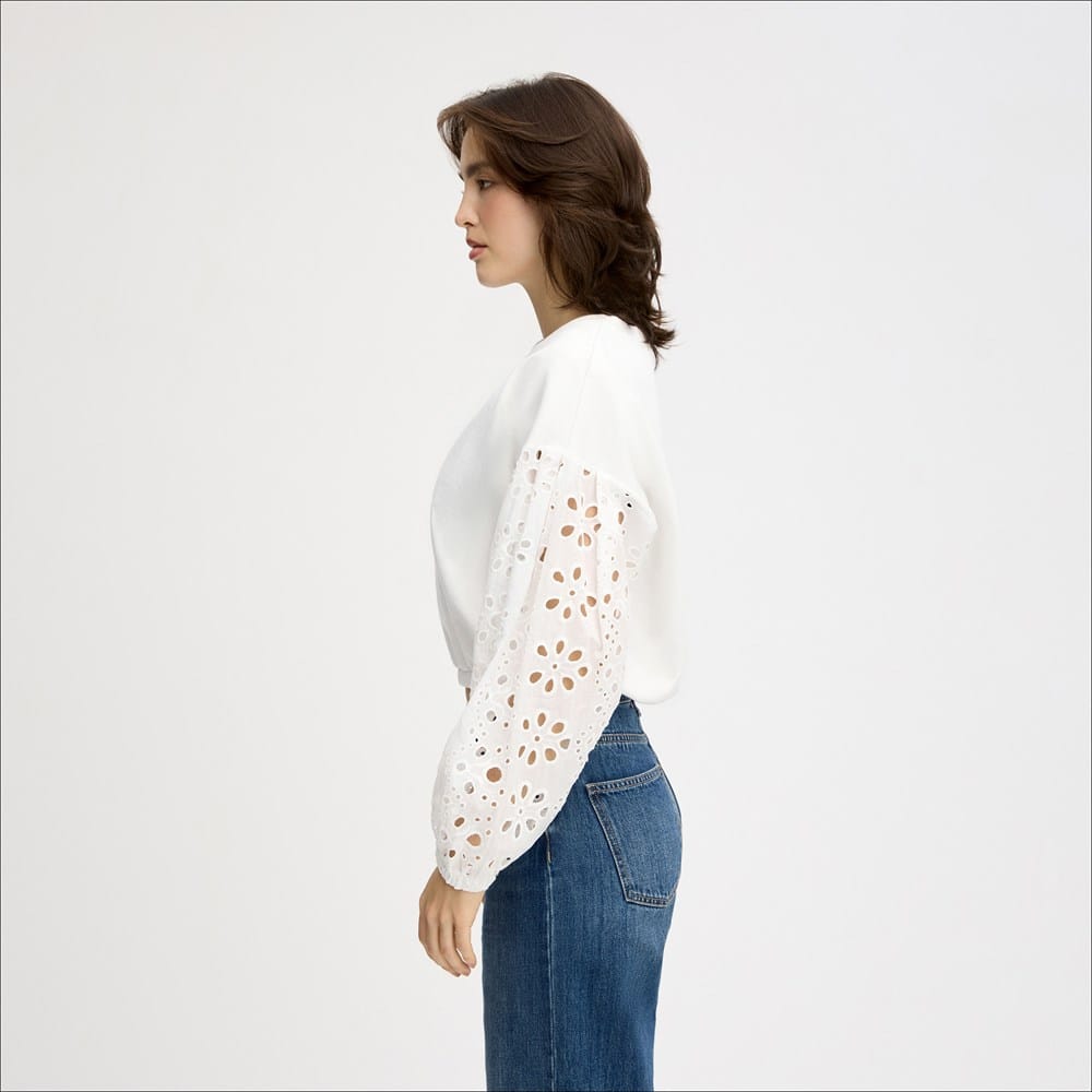 Drop Shoulder Combo Long Sleeve Top - Image 3