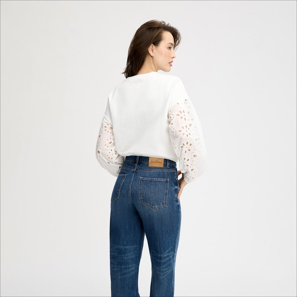 Drop Shoulder Combo Long Sleeve Top - Image 4