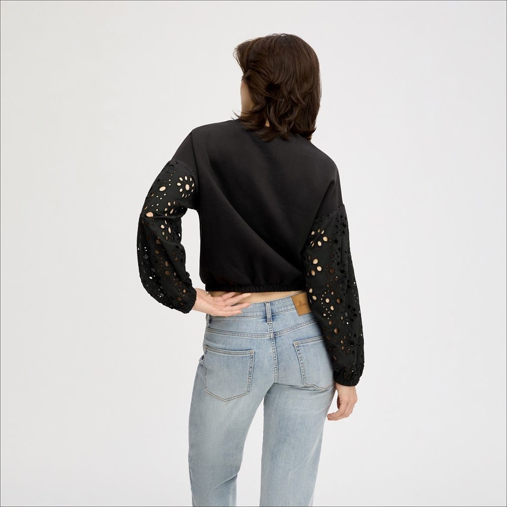 Drop Shoulder Combo Long Sleeve Top - Image 3