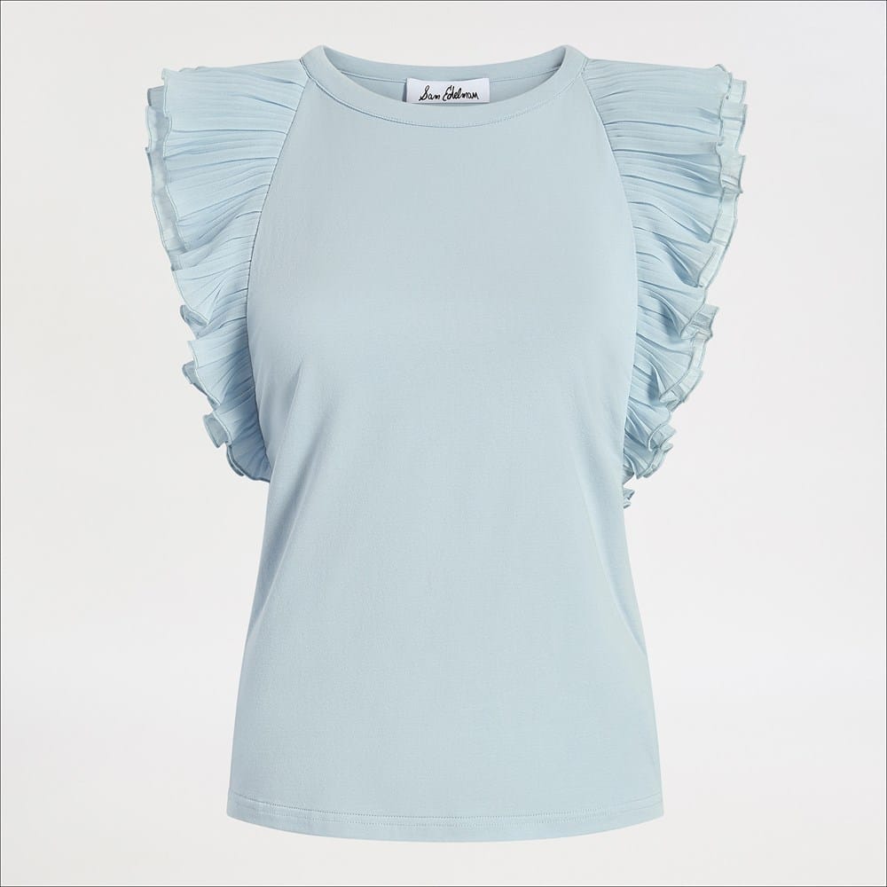 Pleated Ruffle Sleeveless Top - Image 2