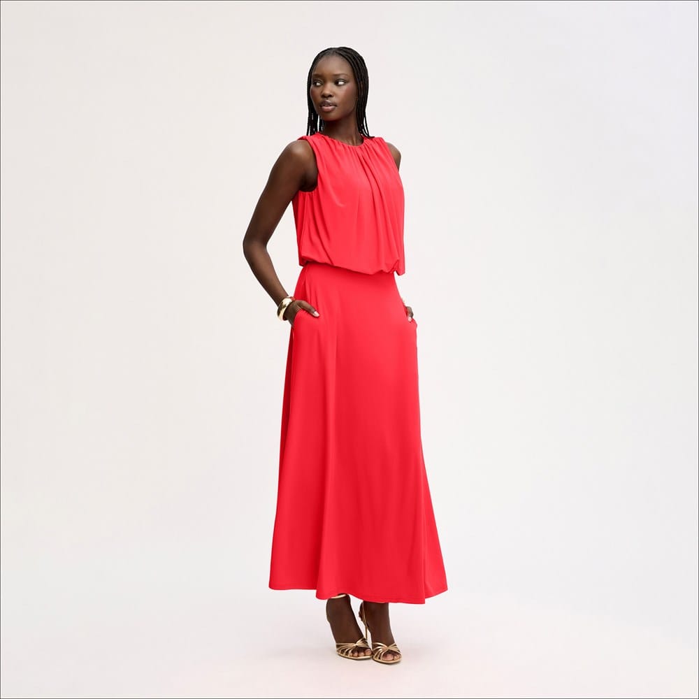 Gathered Midi Skirt