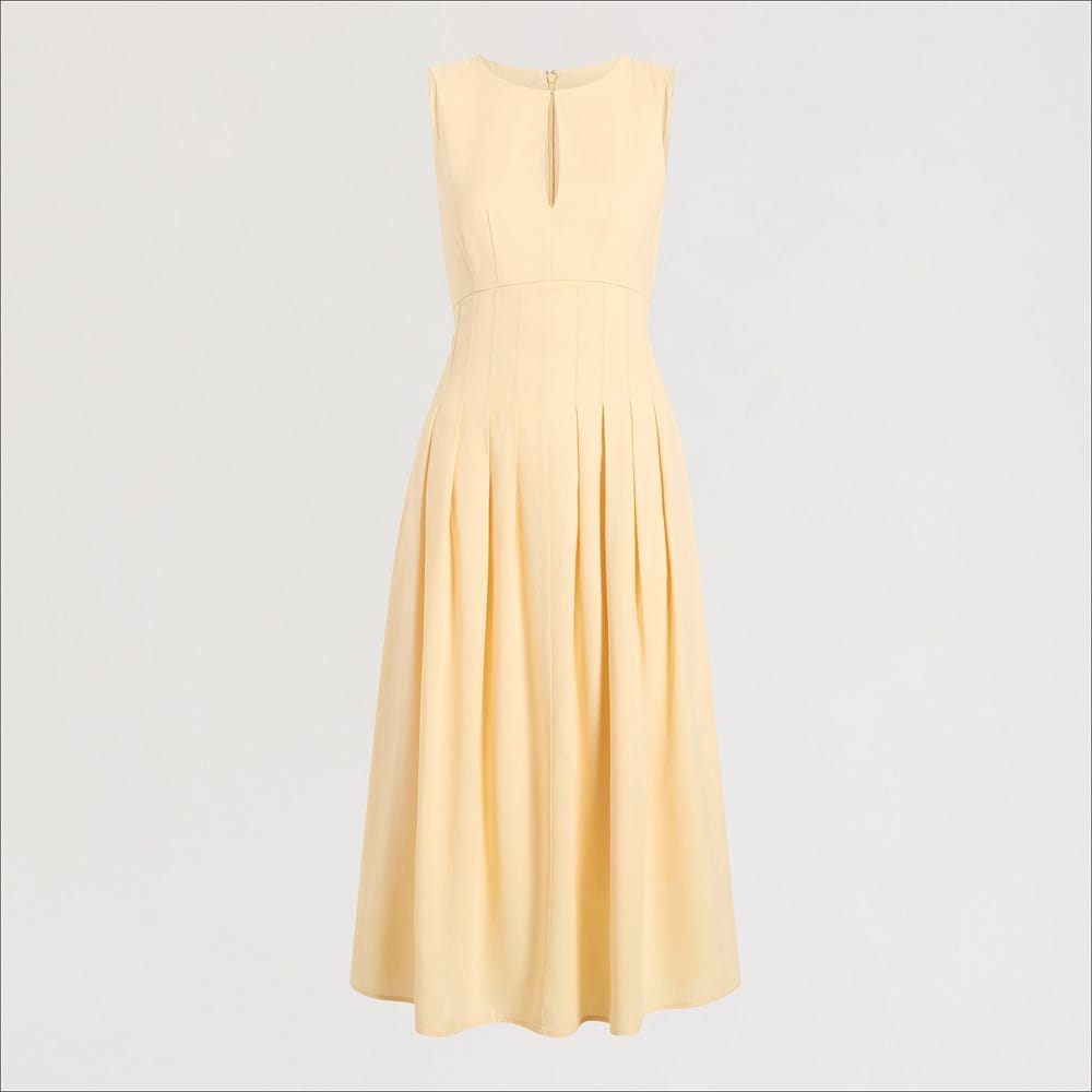 Pin Tuck Solid Midi Dress - Image 5