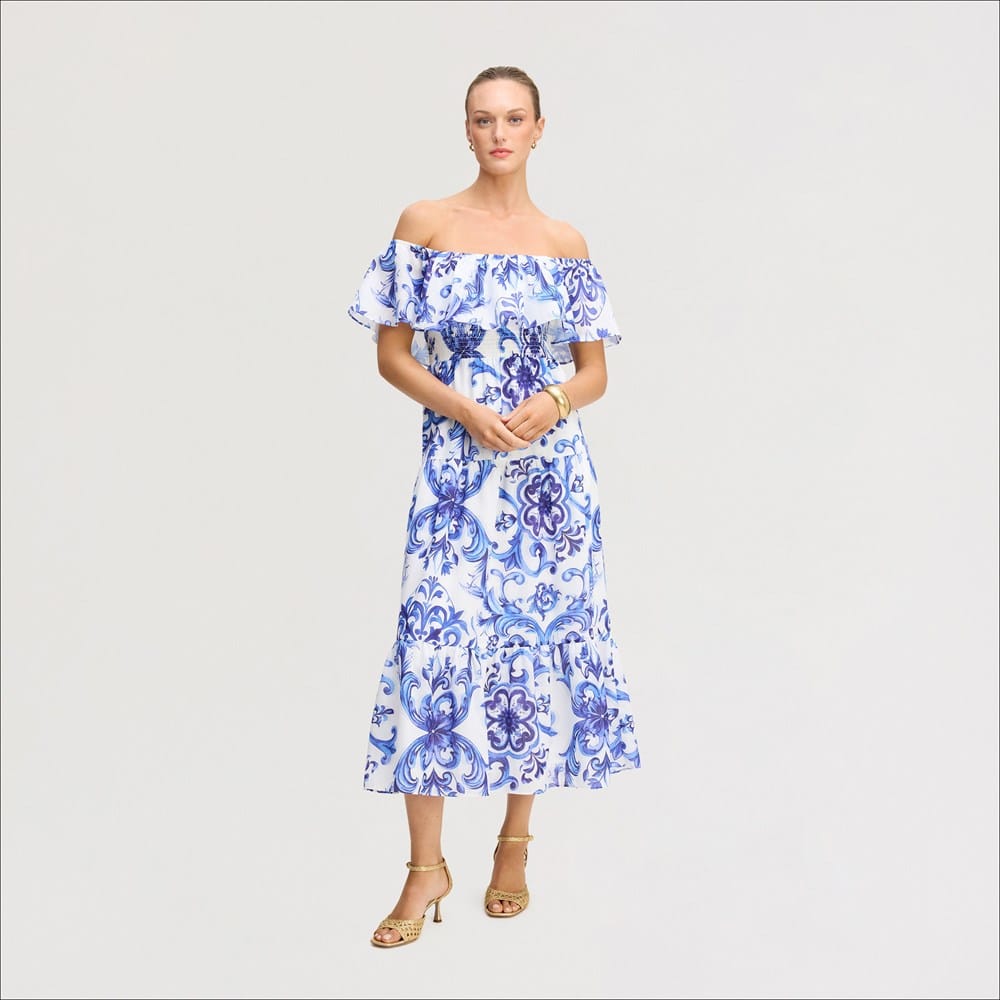 Off the Shoulder Midi Dress
